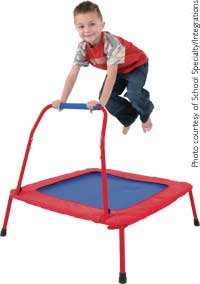 Child on mini-trampoline