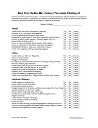 Sensory Diet Chart